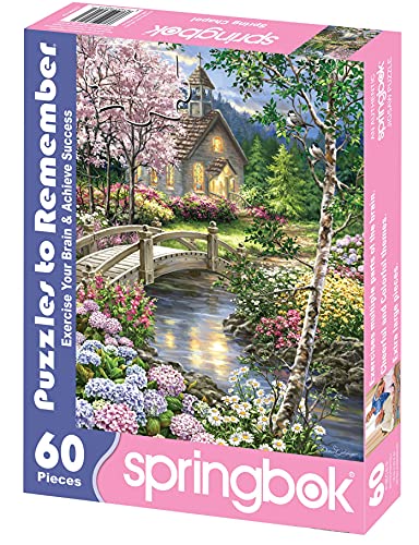 Springbok Puzzle to Remember Alzheimer Dementia Activity 60 Piece Jigsaw Puzzle Spring Chapel Made in USA - Image 5