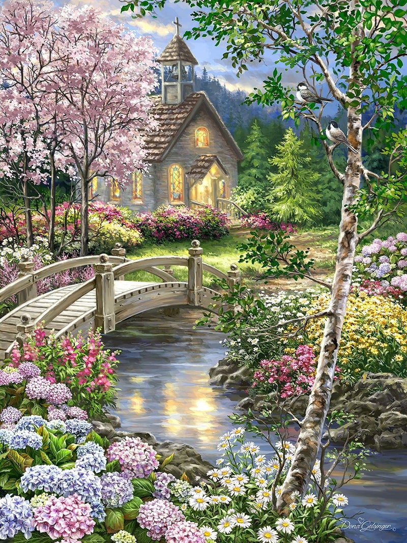 Springbok Puzzle to Remember Alzheimer Dementia Activity 60 Piece Jigsaw Puzzle Spring Chapel Made in USA - Image 3