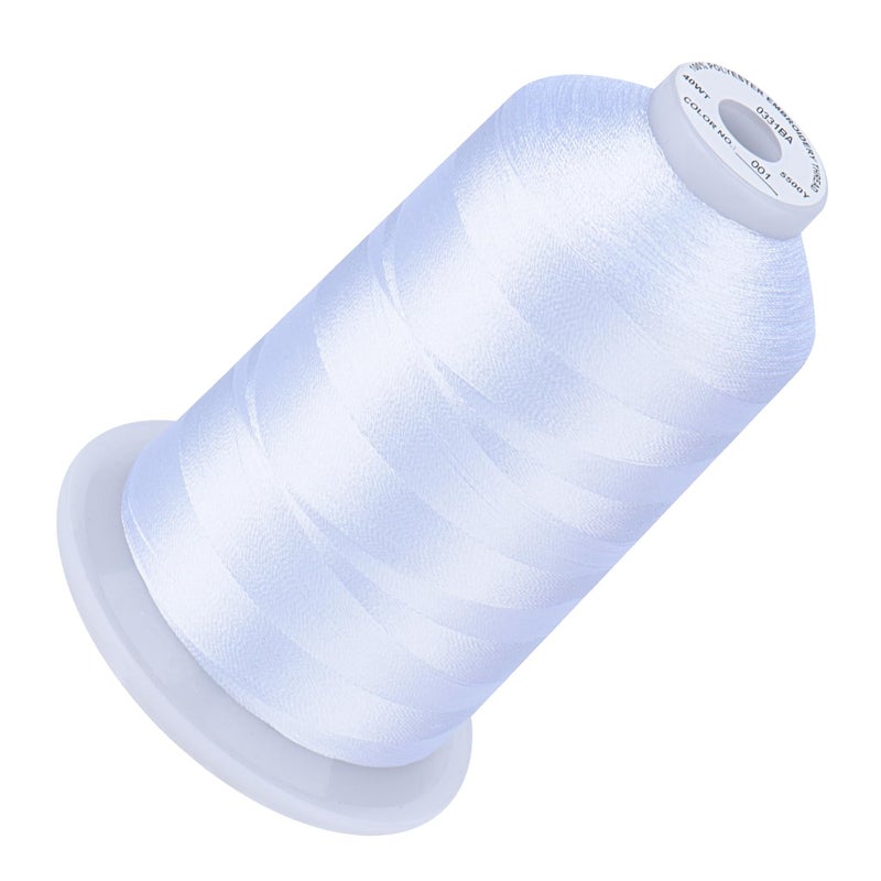 Simthread Embroidery Thread 5500Yds  5000M 40WT 100 Polyester  170 Vivid Colors CPSC Certified HighSpeed Rated  Compatible with Brother Singer Janome  More  White 001
