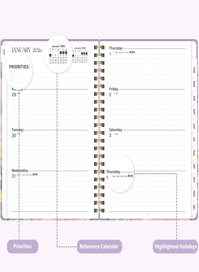 VALOME 2026 Planner - Weekly and Monthly Planner Spiral Bound, January 2026 - December 2026 - Image 3