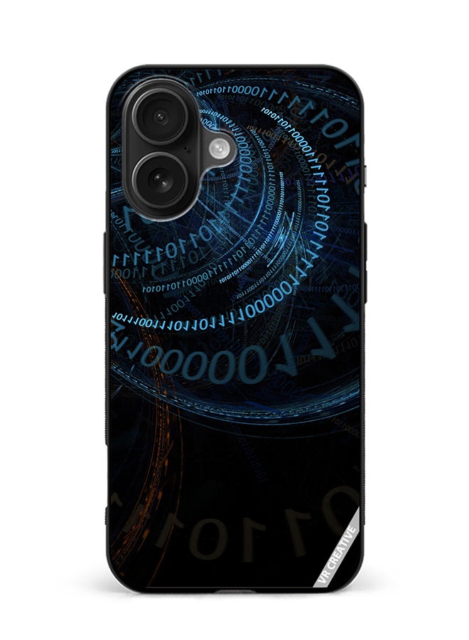 Protective Case Cover For Apple iPhone 16 Plus Binary Code Abstract Design Multicolour