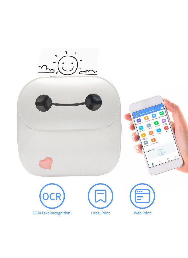 Pocket Printer Mini Portable Thermal Printer 203dpi BT Wireless Connection Use with APP Support 8 Languages for Printing Error Photo Memo List Journal Banner Compatible with Android iOS