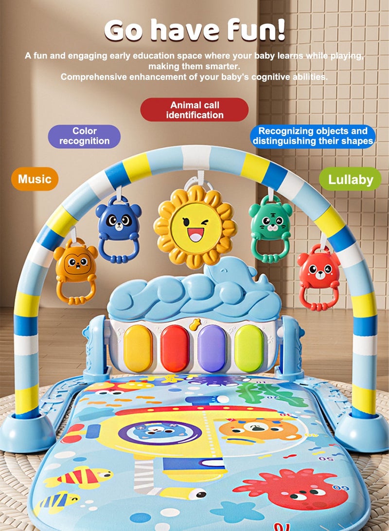 MaBaby 3-in-1 Baby Play Mat Gym with Piano Keyboard,Activity Gym for Newborns 0-36 Months – Kick & Play Musical Mat with Hanging Rattles, Lights & Early Education Toys for Tummy Time, Sit & Play - Image 4