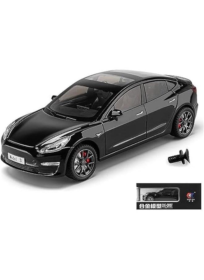 Generic - 1:24 Scale Model 3 Alloy Car Model Diecast Toy Vehicles for Kids, car Model 3 Gull Wing Door，Pull Back Alloy Car with Lights and Music,Gifts for Boys and Girls - Image 1
