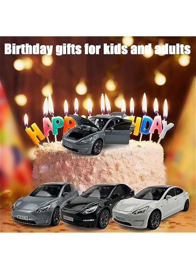 Generic - 1:24 Scale Model 3 Alloy Car Model Diecast Toy Vehicles for Kids, car Model 3 Gull Wing Door，Pull Back Alloy Car with Lights and Music,Gifts for Boys and Girls - Image 1