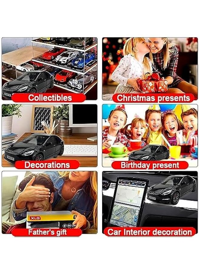 Generic - 1:24 Scale Model 3 Alloy Car Model Diecast Toy Vehicles for Kids, car Model 3 Gull Wing Door，Pull Back Alloy Car with Lights and Music,Gifts for Boys and Girls - Image 1