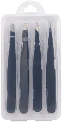 Generic Premium Fiber Eyelash Extension Tweezers  Precision Stainless Steel for Volume Lashes  Professional Tool for Facial Hair Removal and Eyebrow Shaping  Versatile 4Piece Tweezer Kit for Men and Women 