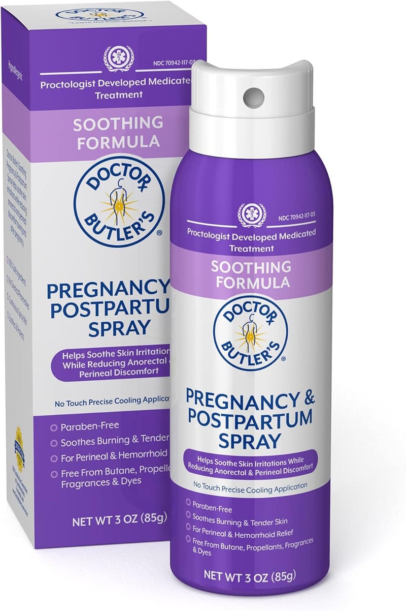Doctor Butler's Doctor Butler's Pregnancy & Postpartum Spray - Perineal Spray and Hemorrhoid Treatment with Aloe and Chamomile, Pregnancy Support and Postpartum Essentials, Paraben Free (3oz) 