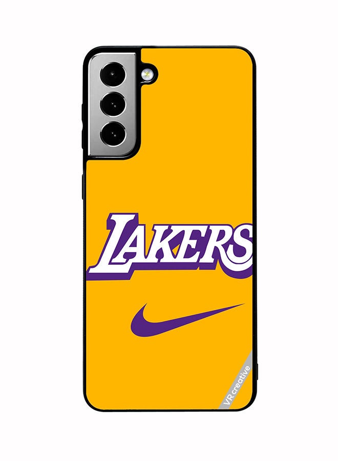 VR CREATIVE Protective Case Cover For Samsung Galaxy S21 FE 5G Lakers Design Multicolour - Image 1