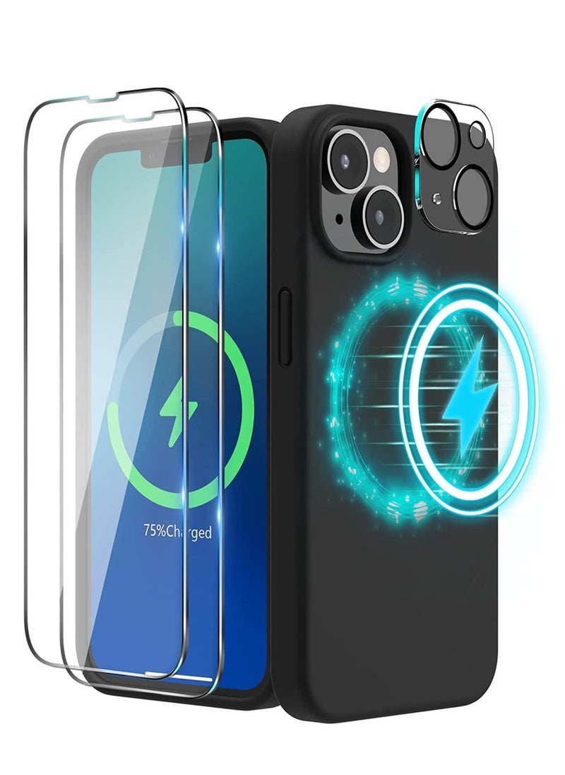 Raxoom Magnetic Case Designed for iPhone 14 Case 6.1 inch (2022), Compatible with MagSafe, Liquid Silicone Phone Case for iPhone 14, Black - Image 1
