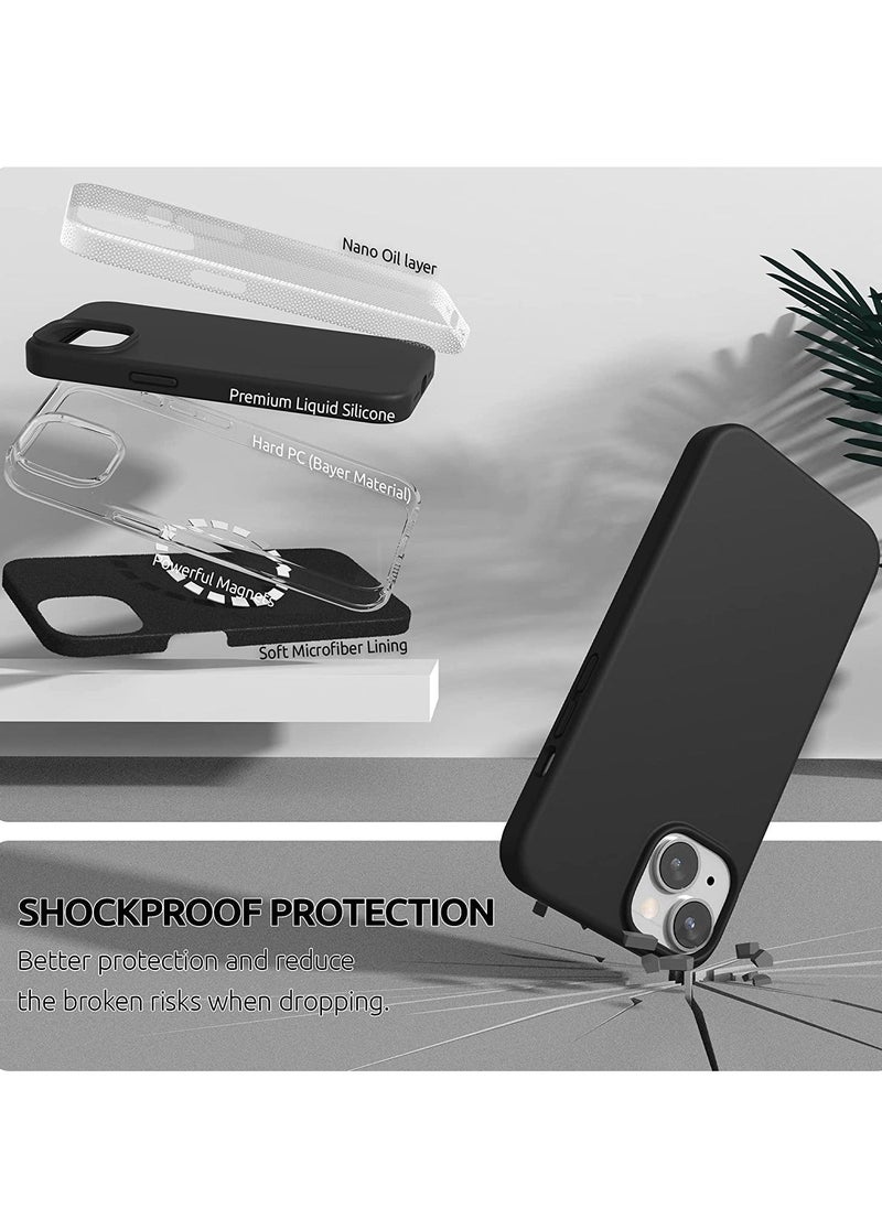 Raxoom Magnetic Case Designed for iPhone 14 Case 6.1 inch (2022), Compatible with MagSafe, Liquid Silicone Phone Case for iPhone 14, Black - Image 5