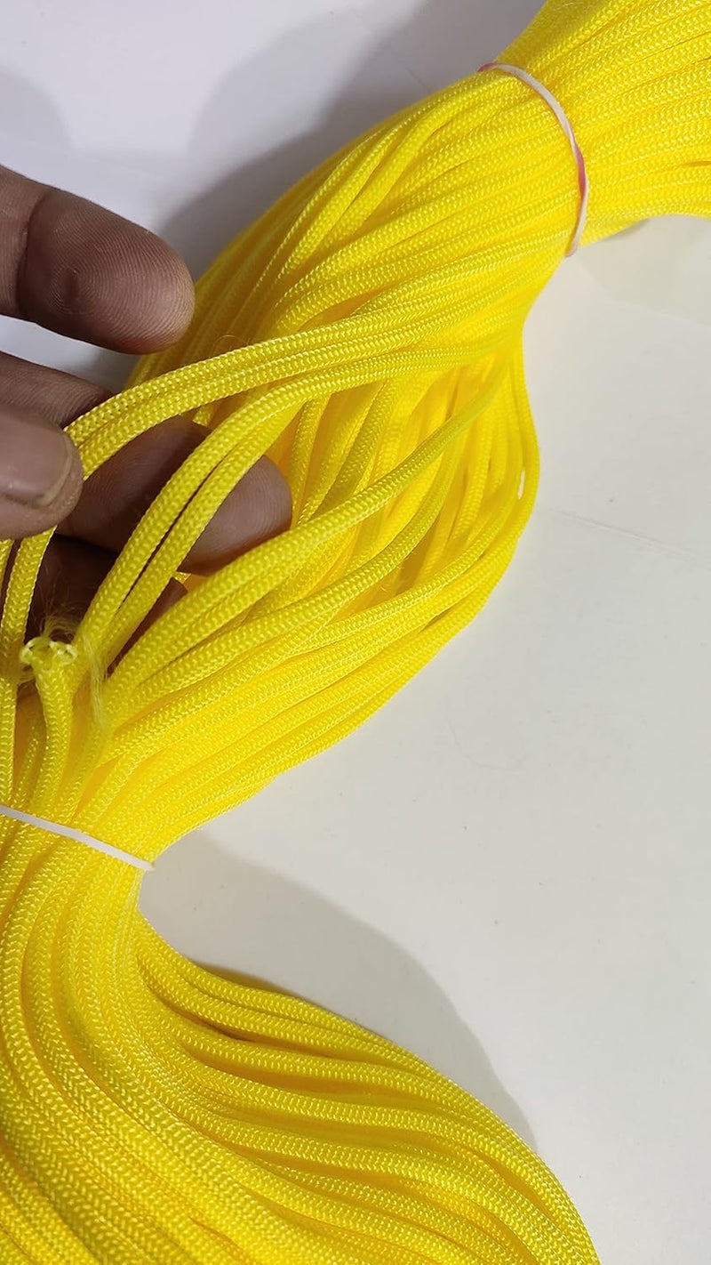 OMX Nylon Knot Macrame Beading Braided 3 mm Thread 60 Meter Cord Rope (Yellow) - Image 4