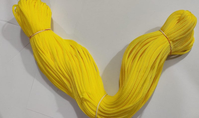 OMX Nylon Knot Macrame Beading Braided 3 mm Thread 60 Meter Cord Rope (Yellow) - Image 2