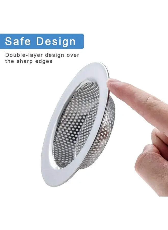 Silvery 304 Stainless Steel Double Layer Kitchen Sink Strainer 4.3 Inch - Image 4