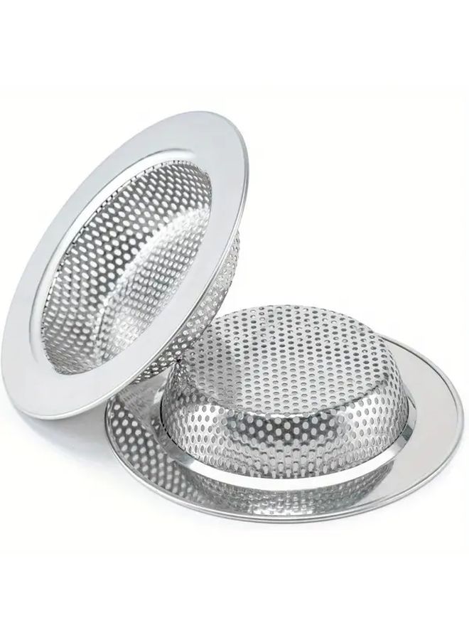 Silvery 304 Stainless Steel Double Layer Kitchen Sink Strainer 4.3 Inch - Image 1