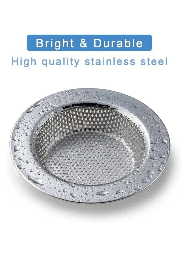 Silvery 304 Stainless Steel Double Layer Kitchen Sink Strainer 4.3 Inch - Image 2