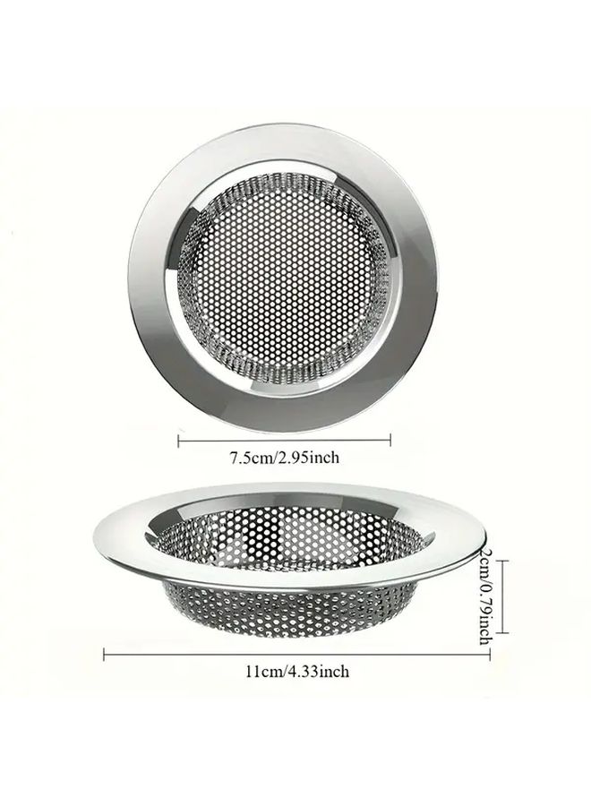 Silvery 304 Stainless Steel Double Layer Kitchen Sink Strainer 4.3 Inch - Image 3