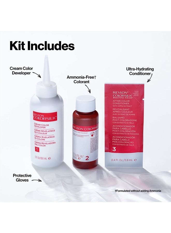 Revlon صبغة شعر دائمة من كولور سيلك، لون عالي الجودة يدوم طويلاً، لمعان ونعومة حريرية مع تغطية 100% للشعر الرمادي، خالية من الأمونيا، أشقر فراولة 85B، عبوة واحدة - Image 4