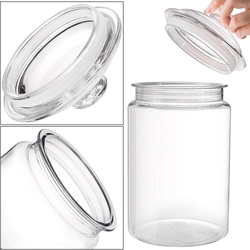 Goaste 2 Pack 130 oz Large Cookie Jar with Lid, Clear Acrylic Candy Jar Unbreakable, Airtight Food Storage Canister, Decorative Plastic Apothecary Jar with Silicone Sealing Ring for Dog Treats, Snacks - Image 4