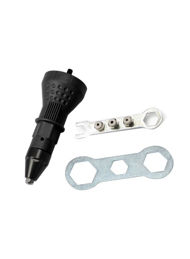 NIBEMINENT 3-Piece Core Riveting Electric Drill Screwdriver Tool Set Black/Silver 20 x 6.2centimeter  - Image 1