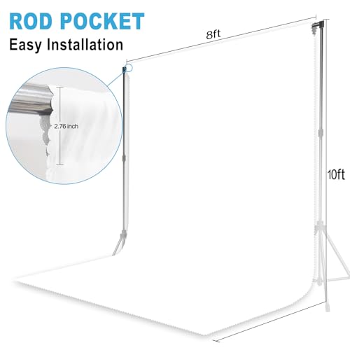 LYLYCTY White Backdrop for Photoshoot, Professional Photo Backdrop Background Curtain for Product Photography, Portraits, Wedding, Party, Live Streaming Video Recording 8X10 FT - Image 3