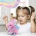 Easfan Easter Rabbit Pink Plush Jumping Spotted Rabbit Talking Hopping Ears Nose Moving Educational Plush Toy Singing Shaking Glowing Interactive Toy Electric for Toddlers Kids - Image 4