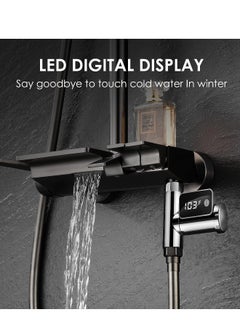 Generic Shower Thermometer LED Digital Display Shower Water Thermometer, 360° Rotating Screen, Fahrenheit and Centigrade Display, Baby Bath Water Thermometer for Home Bathroom KitchenSilver  - Image 1