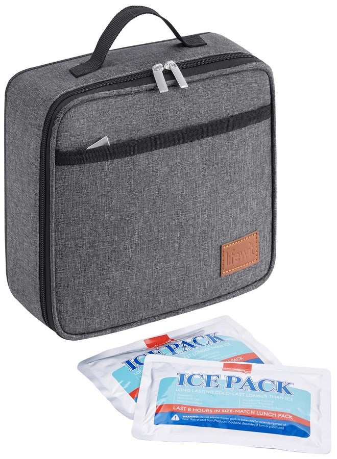 Lifewit Freezable Lunch Box, Insulated Reusable Lunch Bag with 2 Ice Packs, Mini Cooler Snack Bag for Bento Box for Salad, Sandwich, Snacks fo Men Women for Work, Dark Blue 5L - Image 1