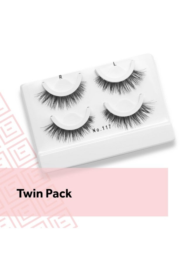 Eylure Pre-Glued Wispy Light Texture Eyelashes, No.117, Twin Pack - Image 2