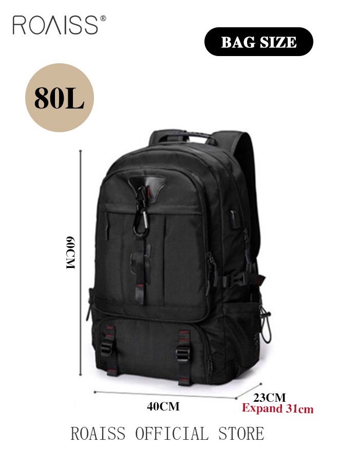 roaiss - Men Outdoor Sports Mountaineering Bag, External Charging Port, Independent Shoe Compartment, Large Capacity Scientific Compartmentalized Backpack, Short Distance Luggage Bag - Image 1