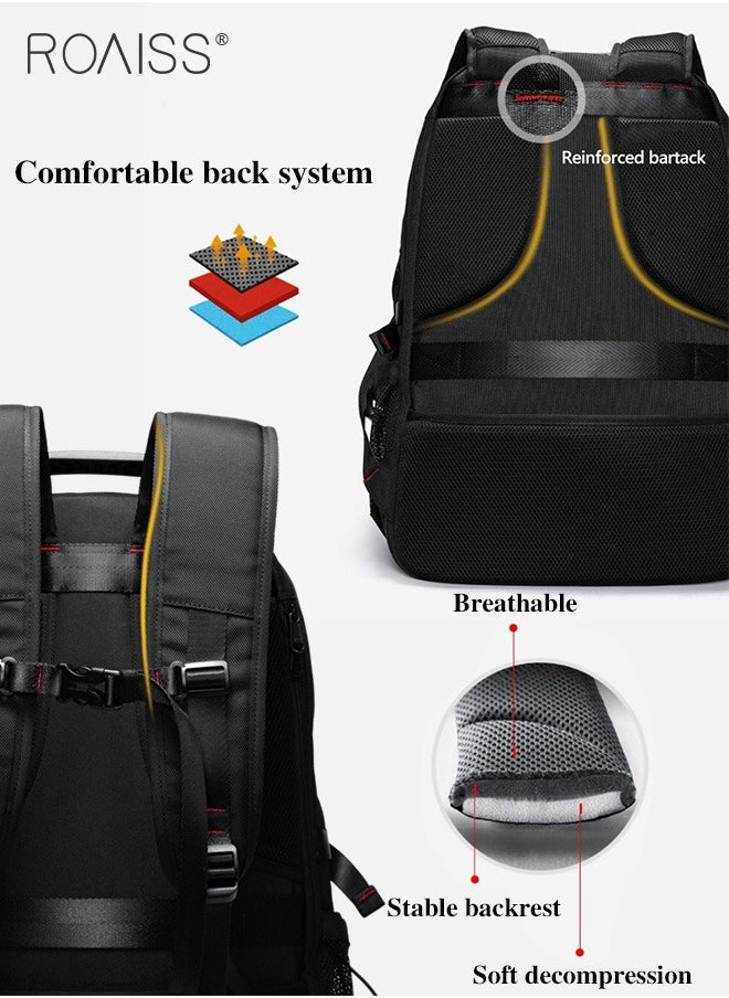roaiss - Men Outdoor Sports Mountaineering Bag, External Charging Port, Independent Shoe Compartment, Large Capacity Scientific Compartmentalized Backpack, Short Distance Luggage Bag - Image 1
