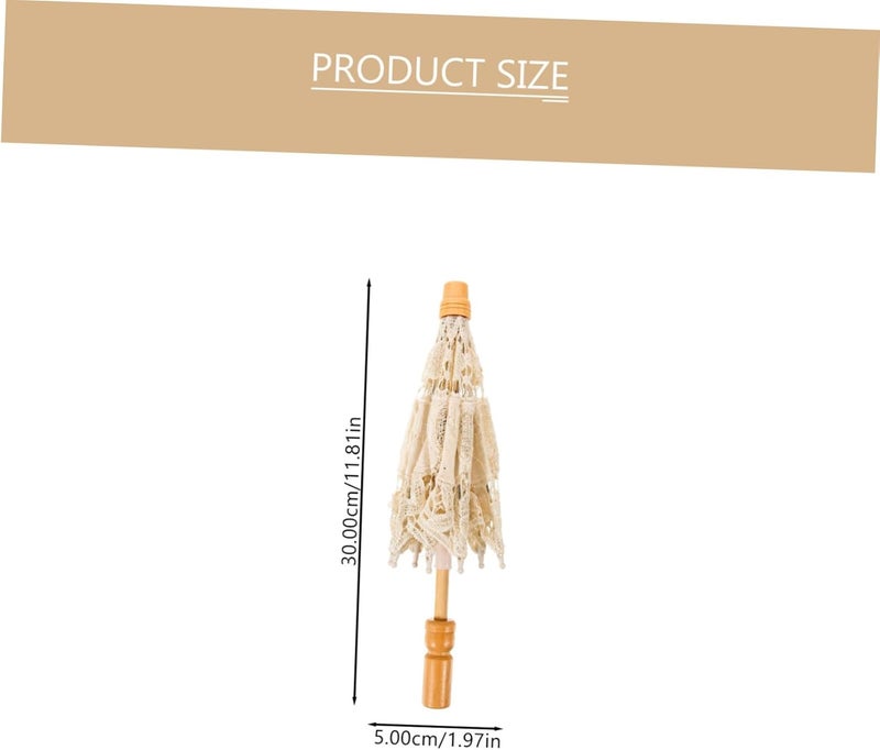 Healeved Lace Umbrella for Weddings Decorative Bridal Photography Parasol Wooden Handle for Shows Parties and Special Occasions Smooth Open Not for Rain Use - Image 2