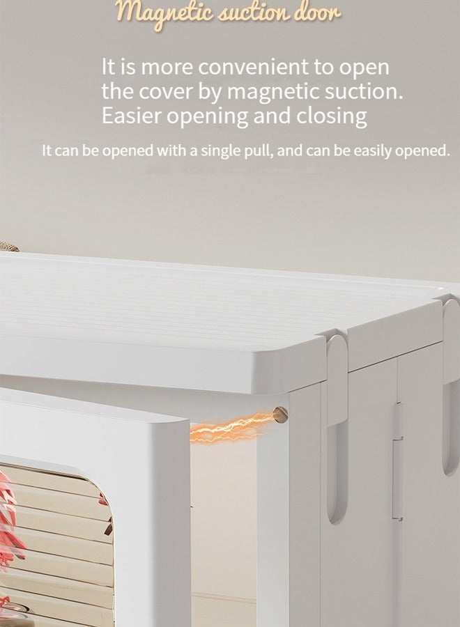 NKX 4 Layers Clear Folding Storage Boxes with Wheels - Image 3