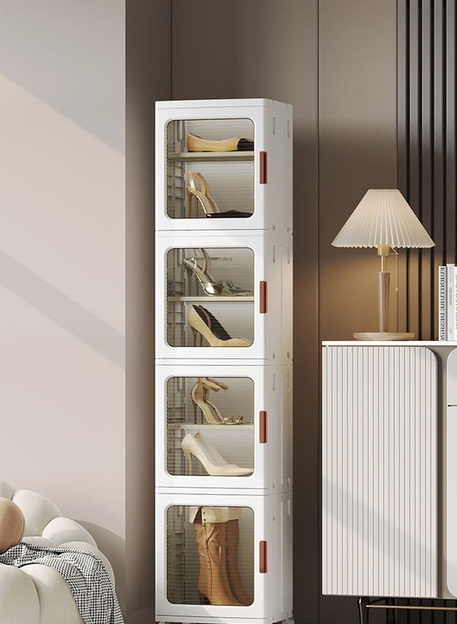 NKX 4 Layers Clear Folding Storage Boxes with Wheels - Image 5