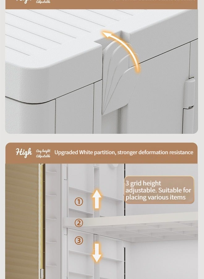 NKX 4 Layers Clear Folding Storage Boxes with Wheels - Image 2