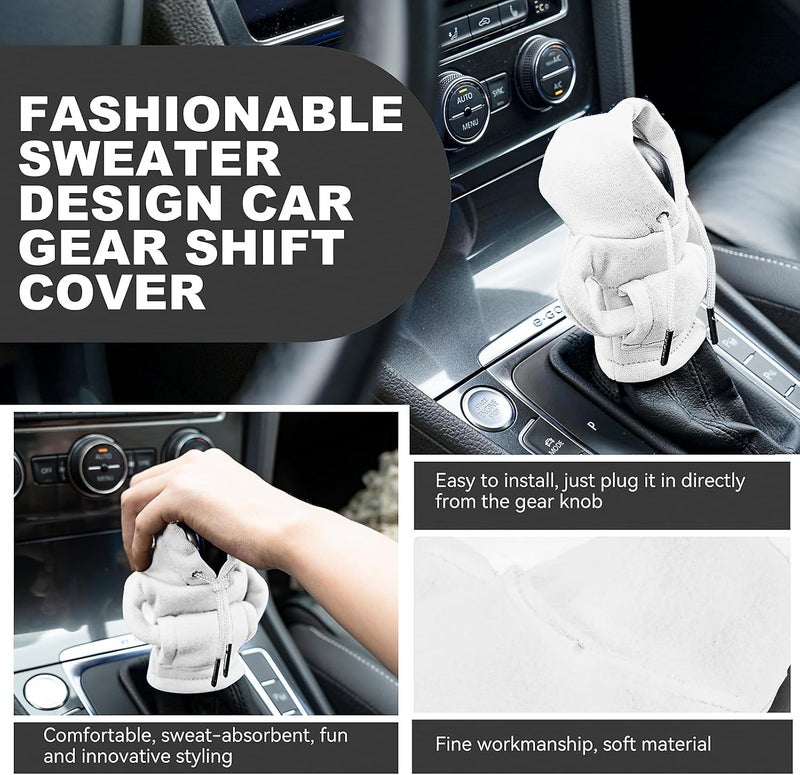 SLLAK Gear Shift Hoodie, Gear Shift Cover, Universal Car Shift Knob Hoodie, Mini Hoodie for Car Shifter, Automotive Interior Cute Gadgets Car Accessories and Decorations - Image 4