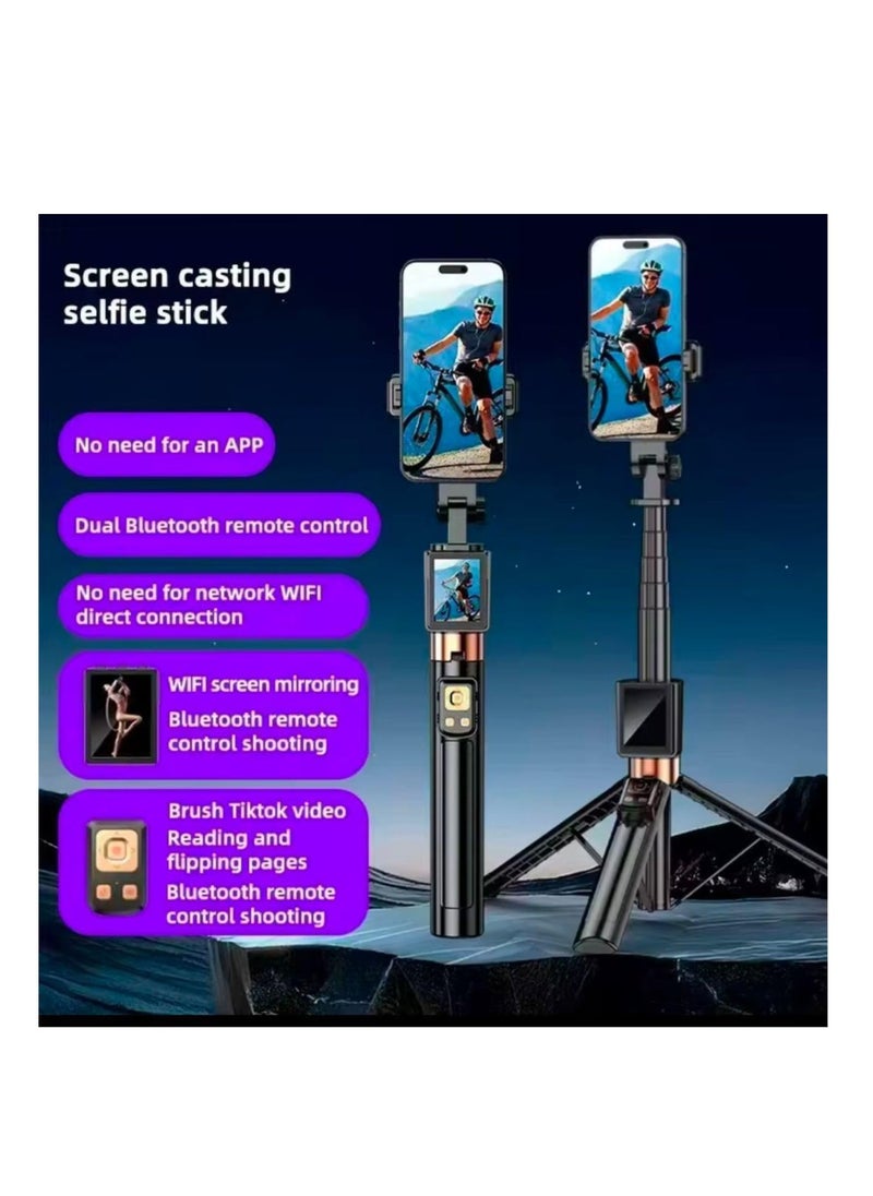 Raxoom - Screen Mirroring Selfie Stick - Portable, Flexible, Foldable with Dual Bluetooth Remote, Wirelessly Adjustable, Screen Mirroring for Smartphones - Image 1