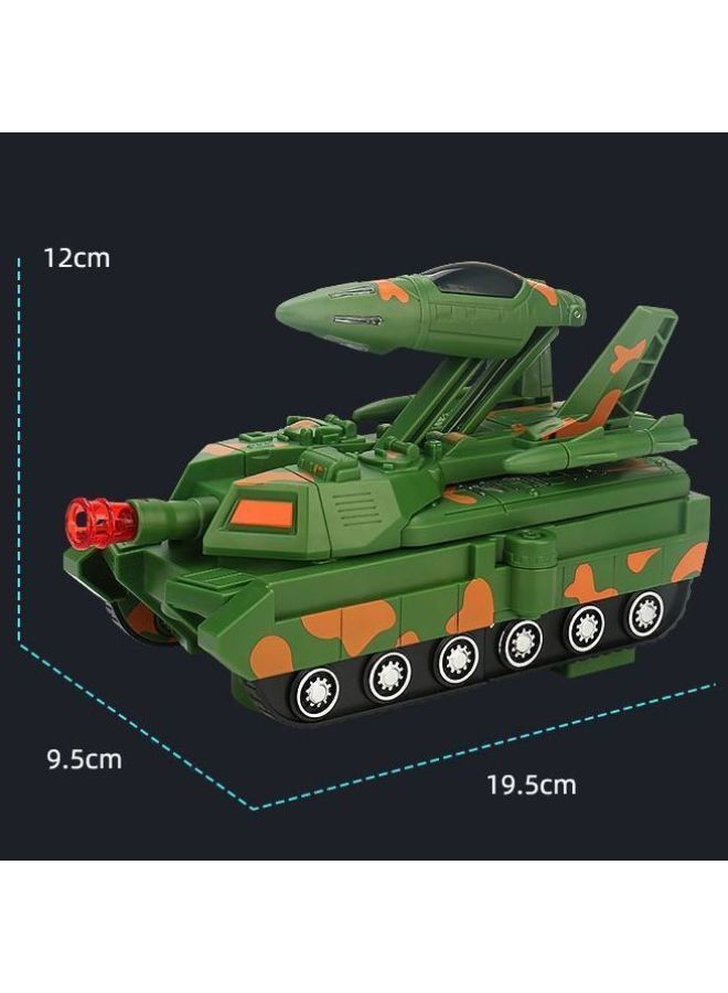 Loquat Children's Puzzle Transformation Tank Aircraft Armored Car Universal Light Music Electric Toy Model Robot Boy-Color:Universal Aircraft Turns Into A Tank  Battery Version - Image 5