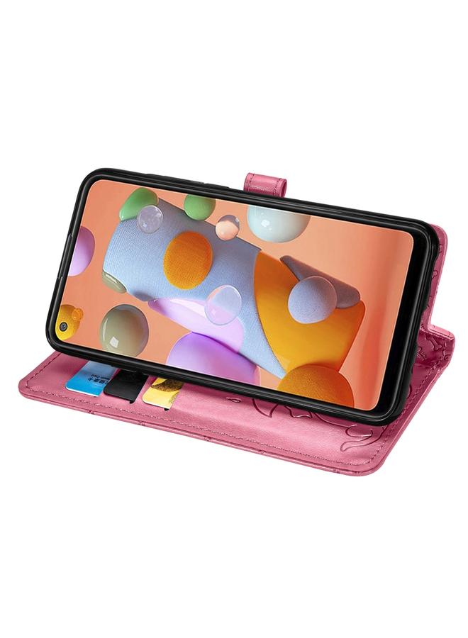 زبون جراب لهاتف Galaxy M11 من الجلد المنقوش بشكل قطة وكلب لطيف مع حامل / فتحة بطاقة / محفظة / حبل تعليق - Image 4