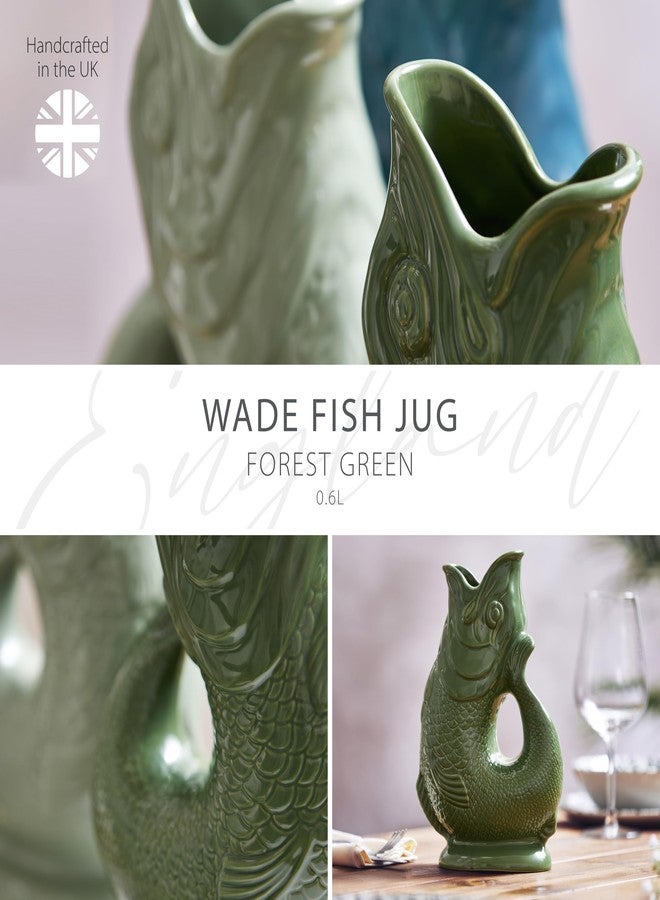 Wade WA967802GRN Fish Jug, Earthenware, Iconic UK Heritage, Made in Stoke-on-Trent, 0.6L, Forest Green - Image 2
