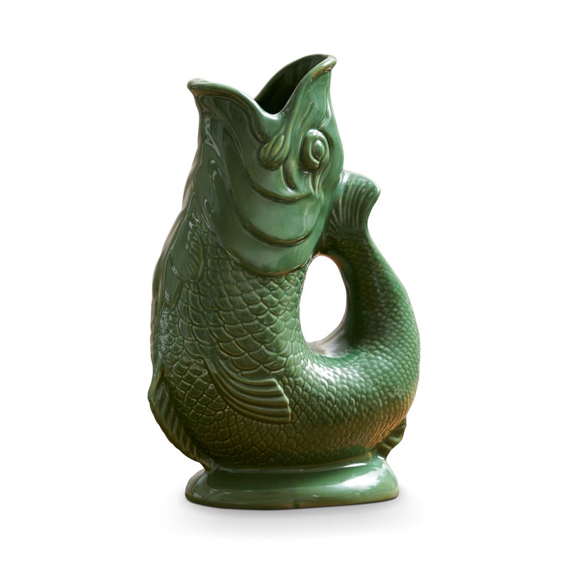 Wade WA967802GRN Fish Jug, Earthenware, Iconic UK Heritage, Made in Stoke-on-Trent, 0.6L, Forest Green - Image 1