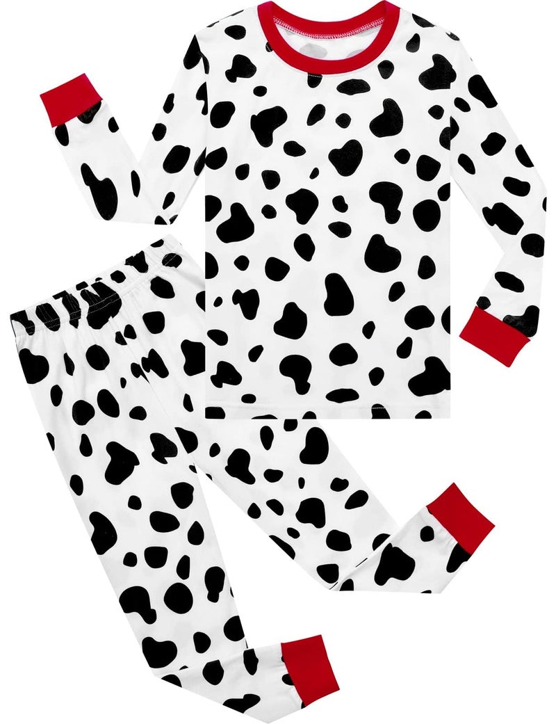A&J DESIGN Toddler Dalmatian Pajamas Kids for Girls Boys Animal Funny Sleepwear 100 Days of School Shirt Jammies Pj Set 2T - Image 1