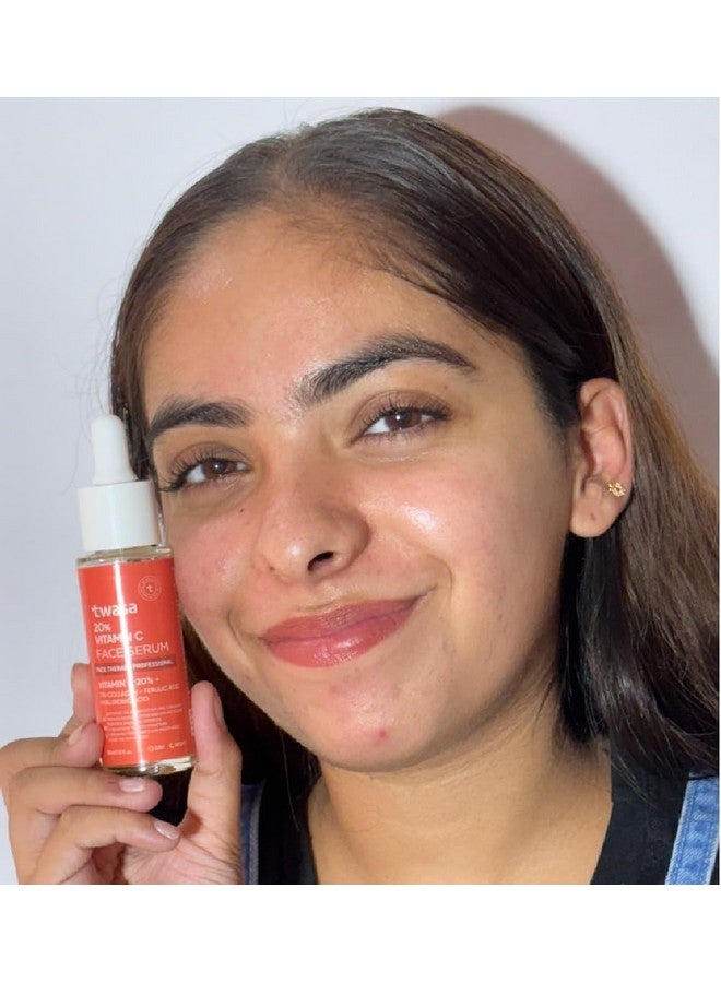 Twasa 20% Vitamin C Face Serum for Glowing Skin with Vitamin C, Tri-Collagen, Ferulic Acid | For All Skin Type | Brightening Serum For Oily Skin & Dark Skin | 30ml - Image 2