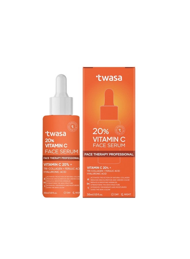 Twasa 20% Vitamin C Face Serum for Glowing Skin with Vitamin C, Tri-Collagen, Ferulic Acid | For All Skin Type | Brightening Serum For Oily Skin & Dark Skin | 30ml - Image 1