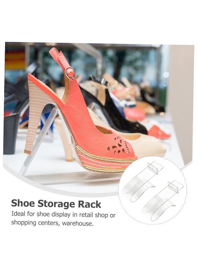 2Pieces Acrylic Shoe Holder Shoe Storage Rack Clear Shoe Rack Clear Display Stand Sandal Display Stands Acrylic Shoe Display Stand Acrylic Shoe Shelf Flat Shoe Sneaker Rack Sports - Image 3