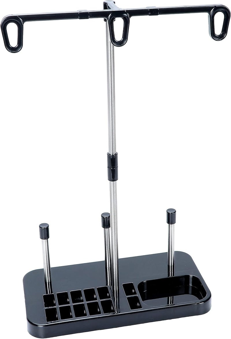 New brothread Light Weight Spool Thread Holder - 3 Holders Spool of Thread - for Embroidery, Sewing, Quilting and Overlock Machines - Four Colours for Choice - Black - Image 1
