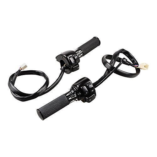 Anzio 1" CNC Handlebar Hand Grips + Control Switch + Clutch Lever w/Hydraulic Brake Master Cylinder Compatible with 96-12 Harley Softail Dyna Sportster V-Rod (CNC) - Image 4