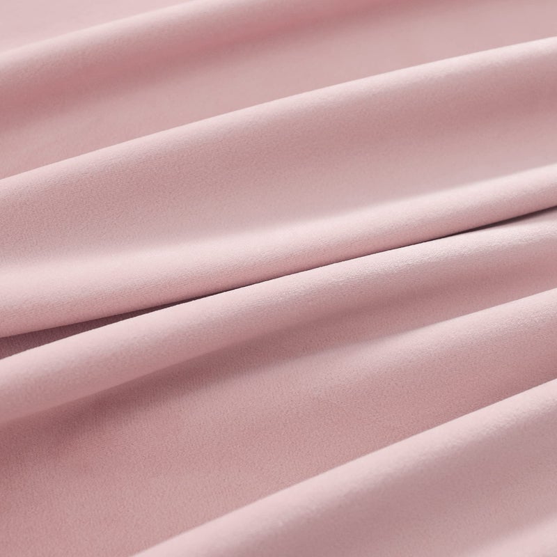 nanbowang Pink Velvet Curtains - 52"x 63" Soft Rod Pocket Thermal Insulated Window Treatment for Bedroom Living Room Light Filtering Drapes 2 Panels - Image 5