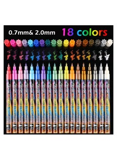 Y&D Outline Metallic Markers Set, 18 Colors Super Squiggles Double Line Paint Pens Markers, for Drawing Coloring, Greeting Card Writing, Art Crafts projects, Metal, Wood, Ceramic, Glass  - Image 3