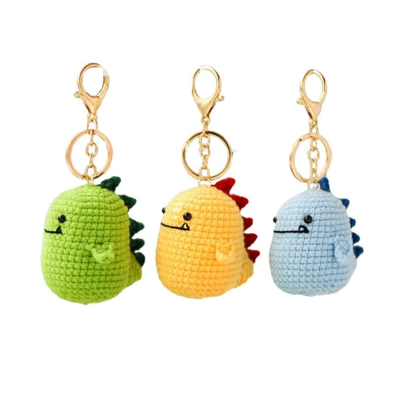 ArtBee Crochet Kits for Beginners Set of 3 Dinosaurs Knitting Kit Crochet Starter Kit for Beginners Adults with Yarn Hook Needle StepbyStep Video Tutorials - Image 1